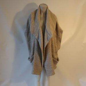 Womens Alice + Olivia Beige Wool Blend Open Boucle Duster Cardigan Sweater M *
